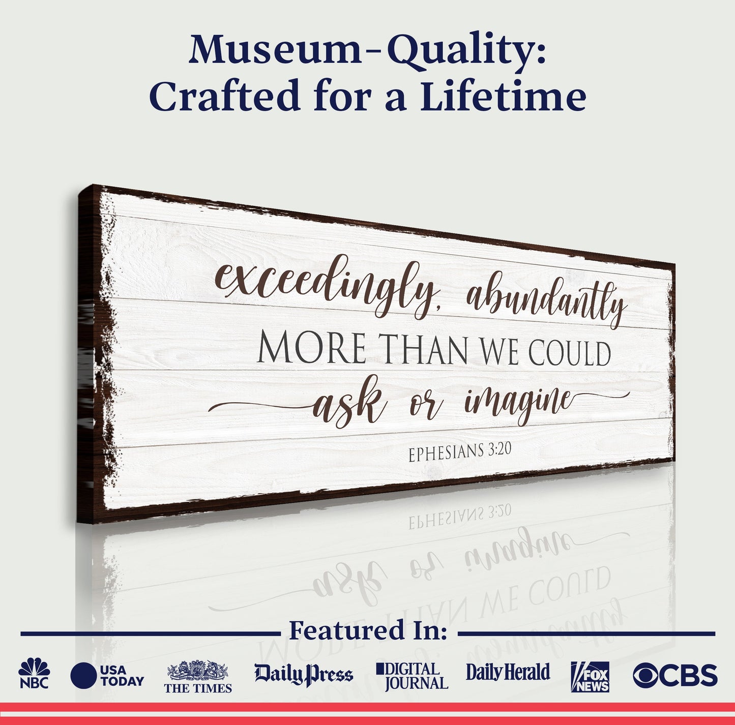 Canvas sign Exceedingly Abundantly More Than We Could Ask Or Imagine; Tailored Canvases on Tampa Home & Garden Store