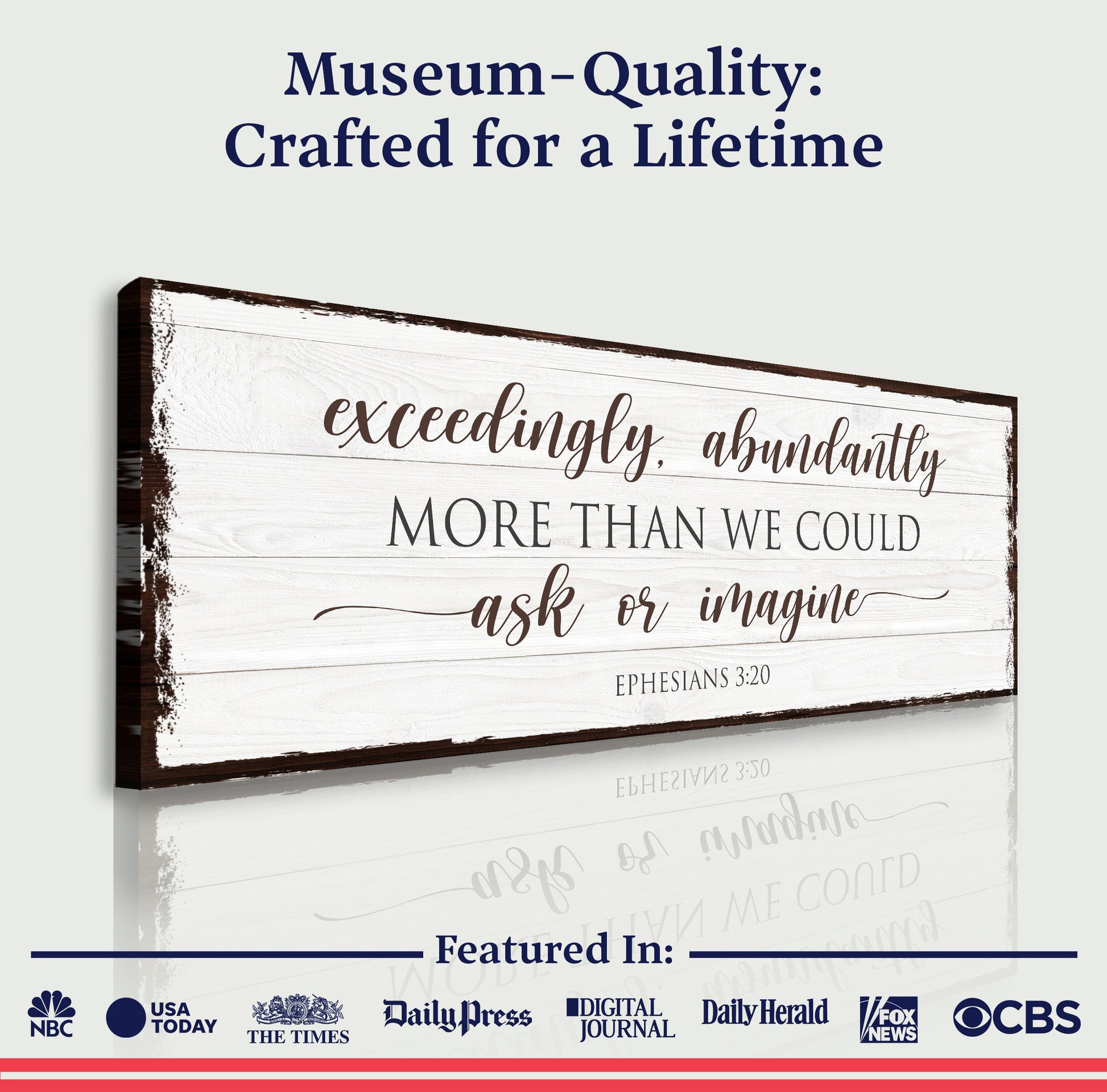 Canvas sign Exceedingly Abundantly More Than We Could Ask Or Imagine; Tailored Canvases on Tampa Home & Garden Store