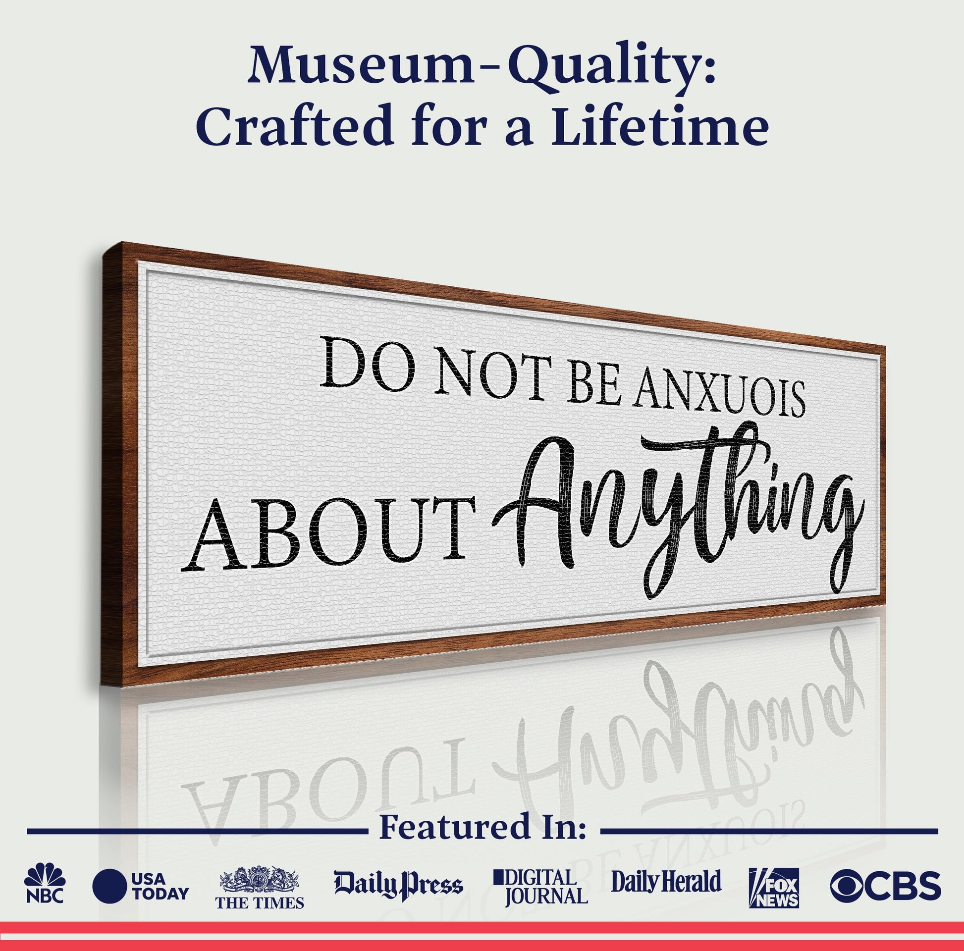 Do Not Be Anxious About Anything Faith Sign III canvas by Tailored Canvases; wood-framed on Tampa Home & Garden Store