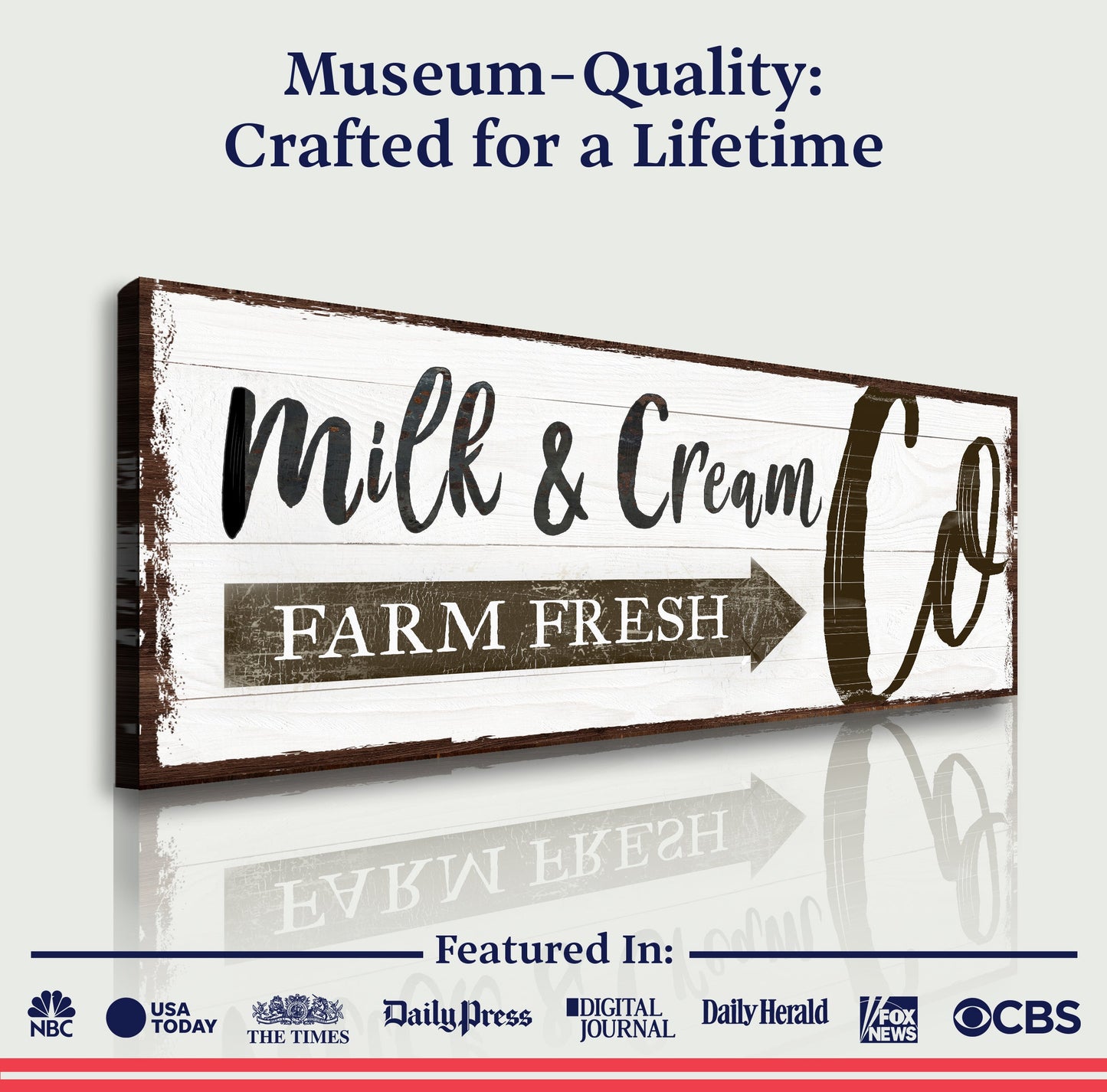 Farm Fresh Milk & Cream Co sign canvas, rustic crafting canvas by Tailored Canvases on Tampa Home & Garden Store