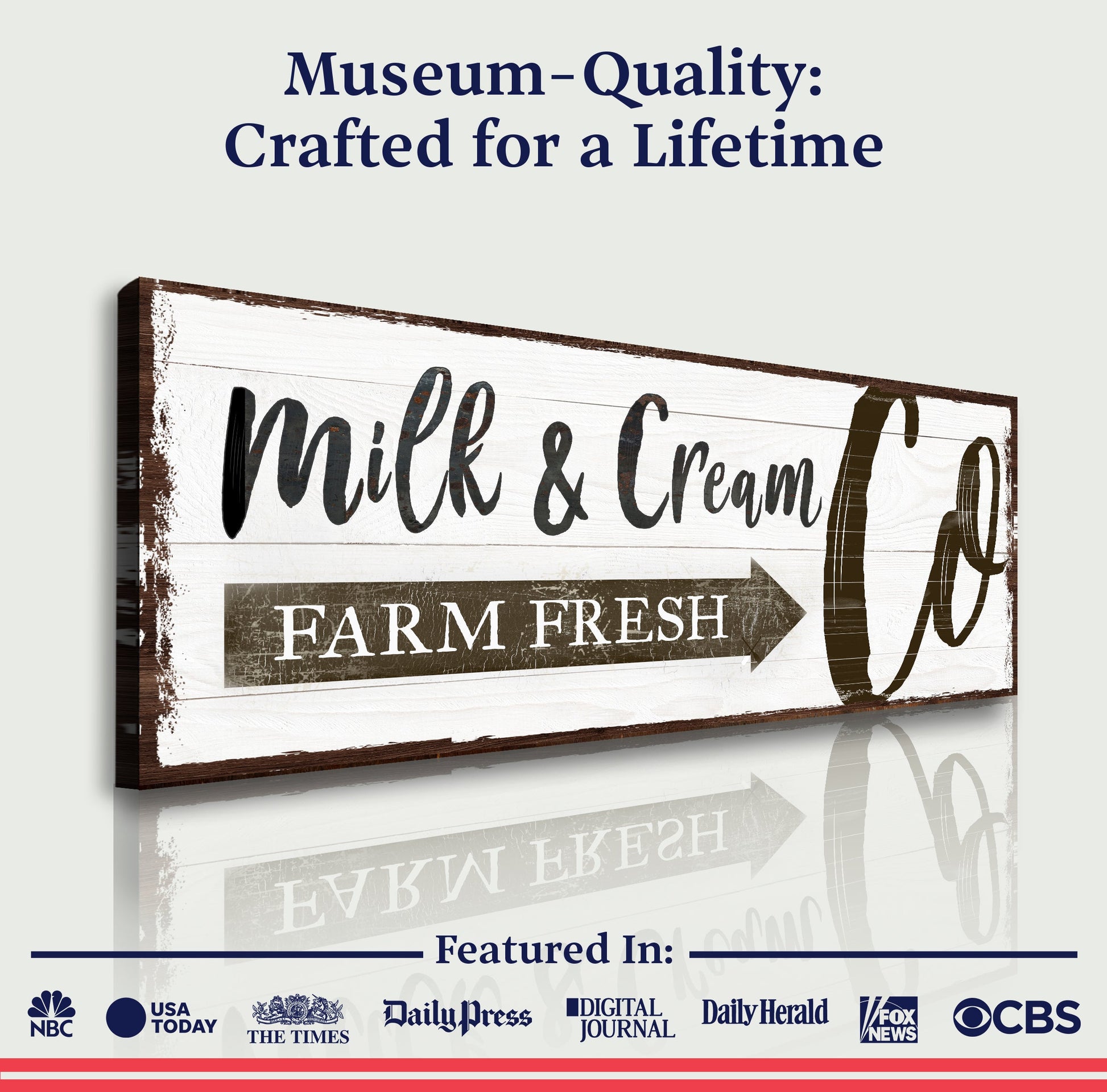 Farm Fresh Milk & Cream Co sign canvas, rustic crafting canvas by Tailored Canvases on Tampa Home & Garden Store