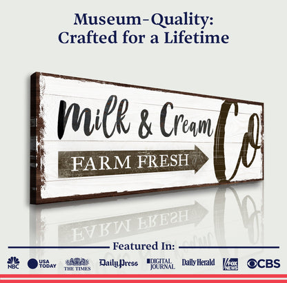 Farm Fresh Milk & Cream Co sign canvas, rustic crafting canvas by Tailored Canvases on Tampa Home & Garden Store