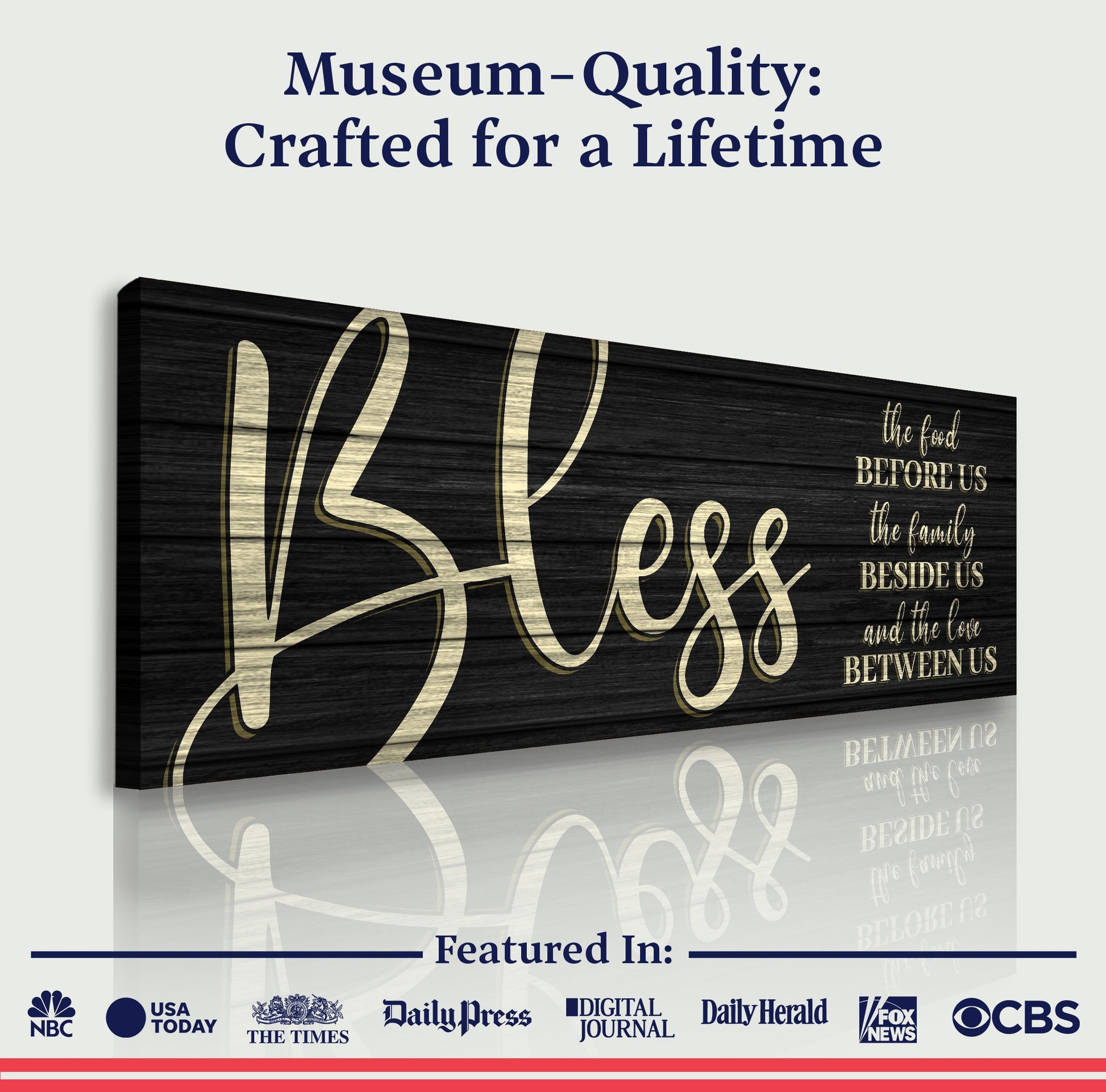 Bless Food Before Us And Love Between Us Sign VI canvas black with gold Tailored Canvases on Tampa Home & Garden Store