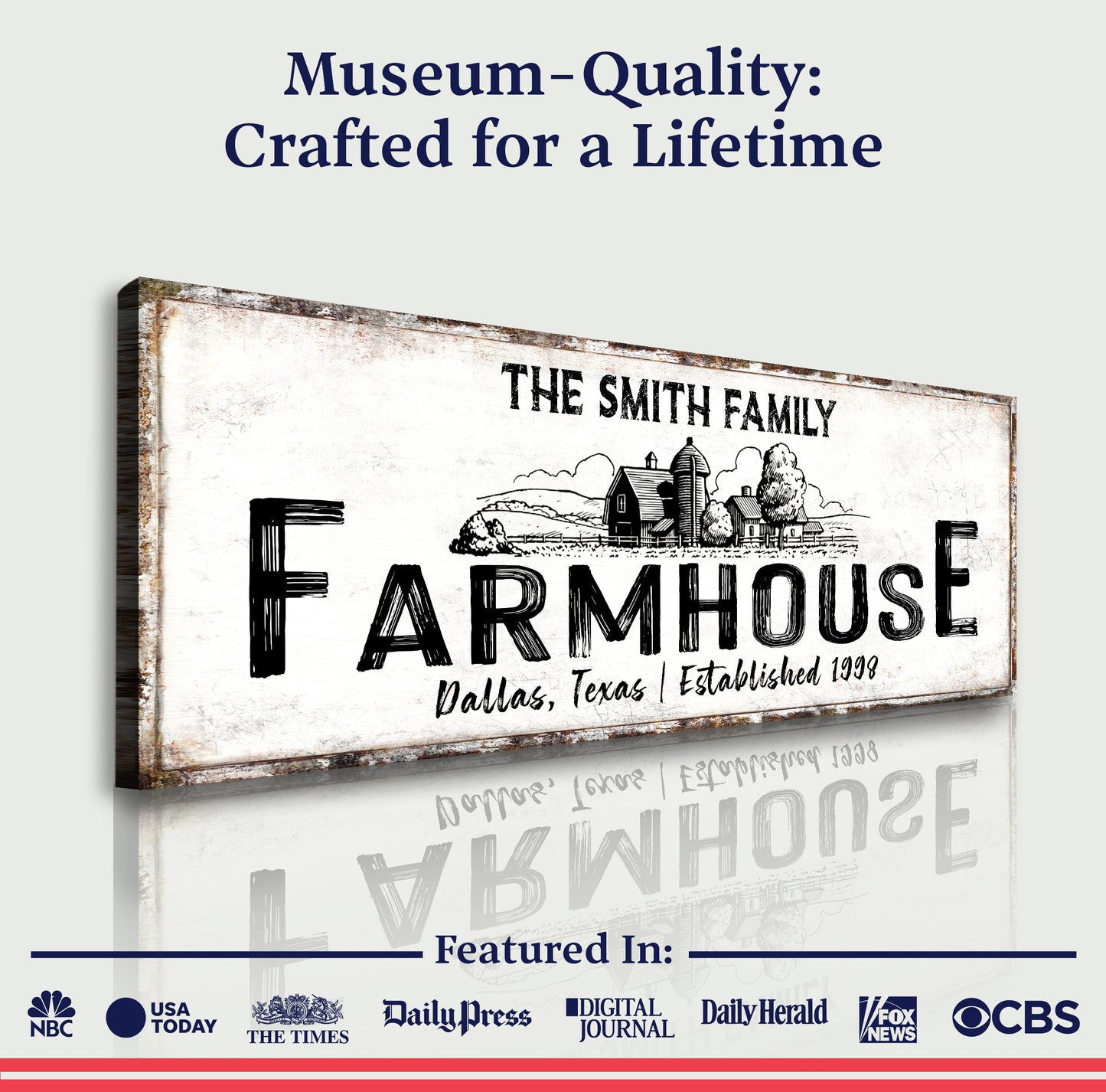 Rustic Farmhouse Sign XIII canvas by Tailored Canvases with The Smith Family on Tampa Home & Garden Store