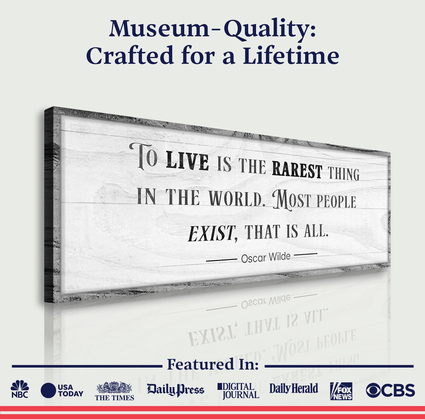 To Live Is The Rarest Thing farmhouse sign canvas print by Tailored Canvases on Tampa Home & Garden Store