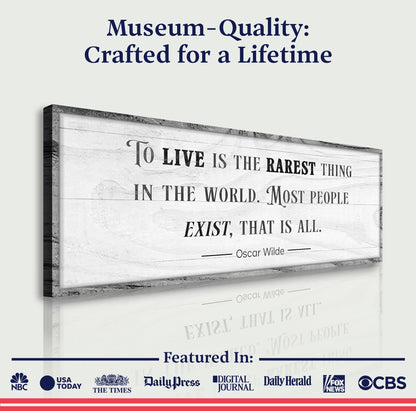 To Live Is The Rarest Thing farmhouse sign canvas print by Tailored Canvases on Tampa Home & Garden Store