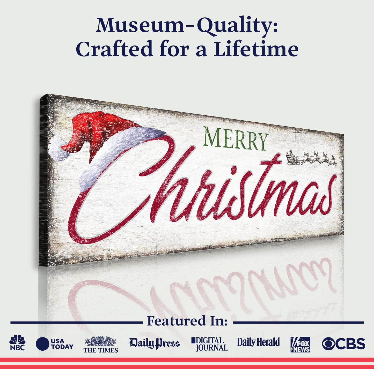 Vintage Merry Christmas canvas sign by Tailored Canvases crafting canvas on Tampa Home & Garden Store