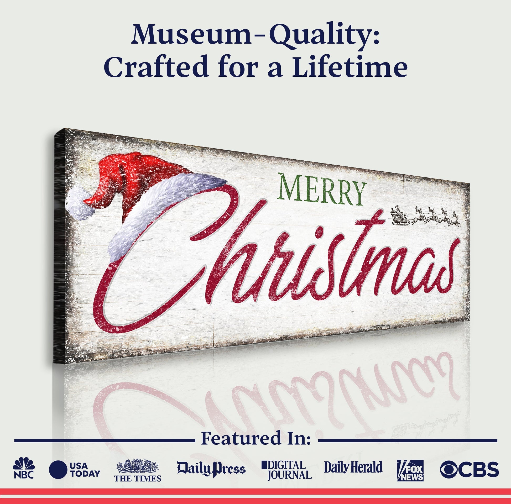 Vintage Merry Christmas canvas sign by Tailored Canvases crafting canvas on Tampa Home & Garden Store
