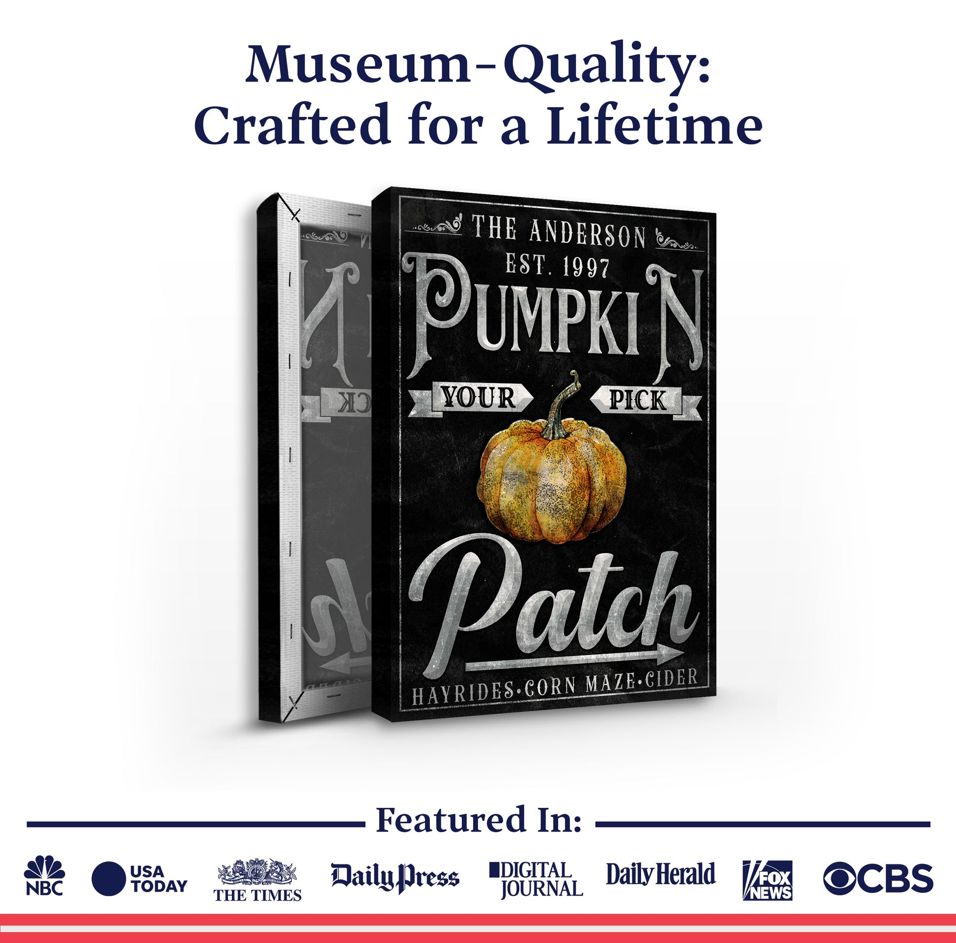 Canvas sign set (2) Pumpkin Patch Thanksgiving with orange pumpkin Tailored Canvases on Tampa Home & Garden Store