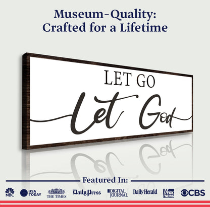 Let Go Let God canvas sign by Tailored Canvases, framed crafting canvas with wood frame on Tampa Home & Garden Store