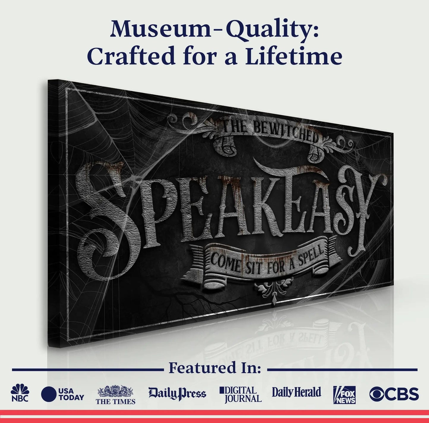Wicked Witches Graveyard Bar Halloween Sign III canvas crafting by Tailored Canvases with gothic black design on Tampa Home & Garden Store