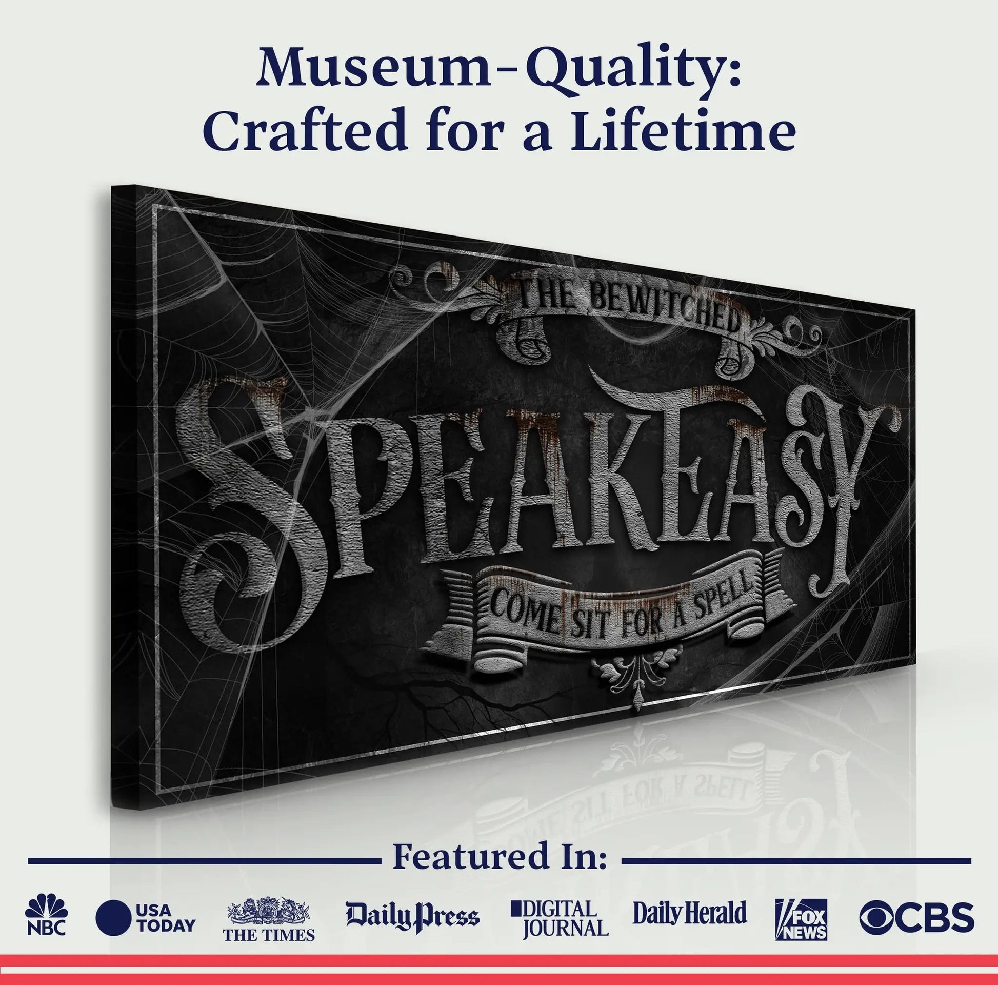 Wicked Witches Graveyard Bar Halloween Sign III canvas crafting by Tailored Canvases with gothic black design on Tampa Home & Garden Store