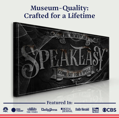 Wicked Witches Graveyard Bar Halloween Sign III canvas crafting by Tailored Canvases with gothic black design on Tampa Home & Garden Store