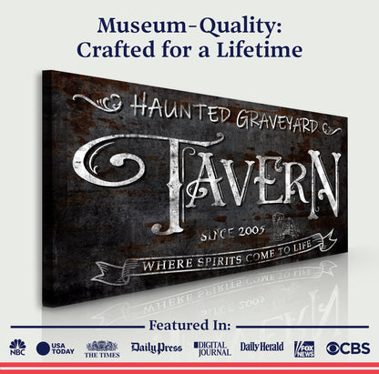 Haunted Graveyard Tavern Halloween Sign III canvas crafting by Tailored Canvases on Tampa Home & Garden Store