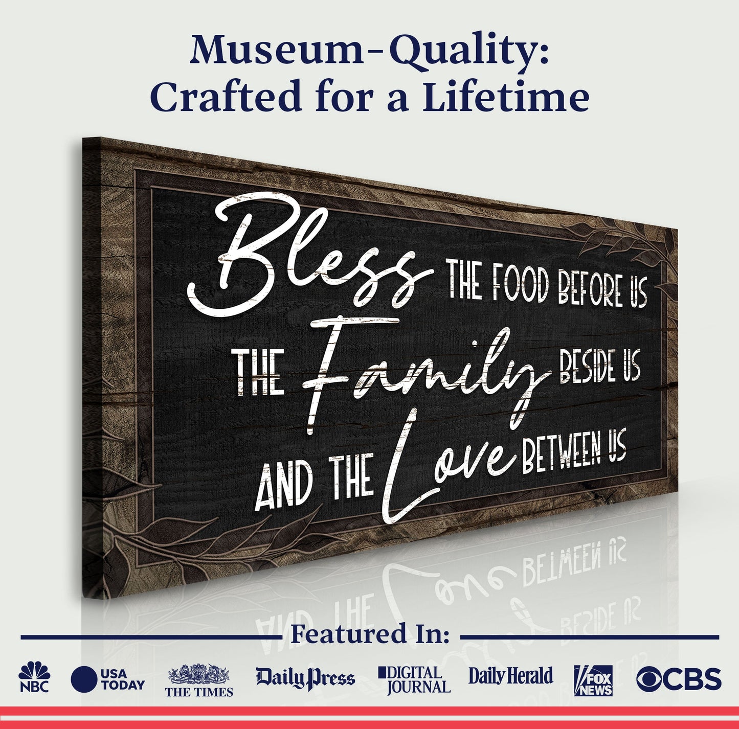 Canvas crafting sign III Bless The Food Before Us And The Love Between Us by Tailored Canvases on Tampa Home & Garden Store