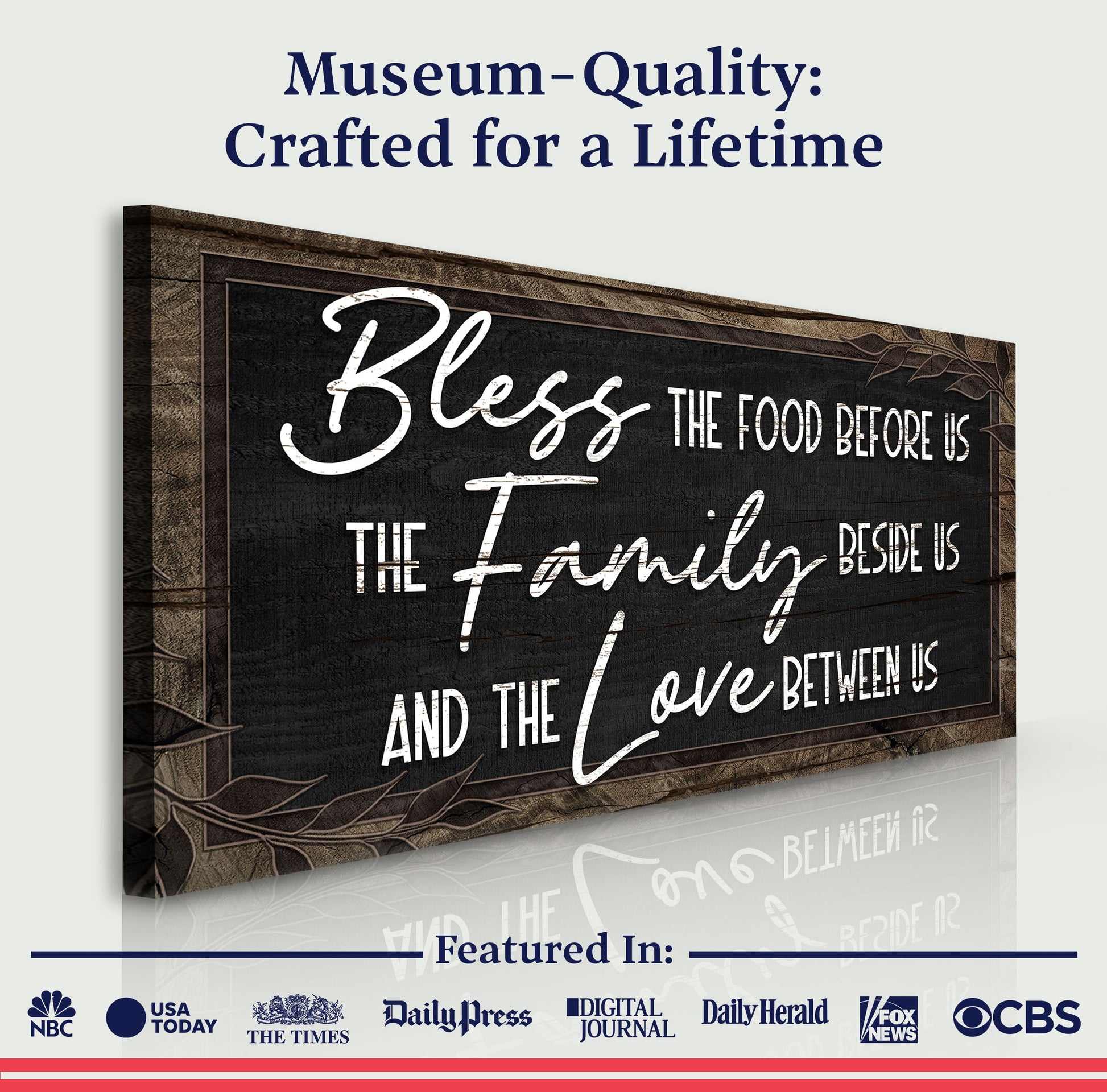 Canvas crafting sign III Bless The Food Before Us And The Love Between Us by Tailored Canvases on Tampa Home & Garden Store