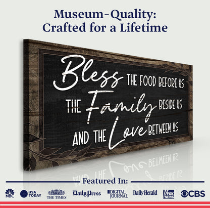 Canvas crafting sign III Bless The Food Before Us And The Love Between Us by Tailored Canvases on Tampa Home & Garden Store