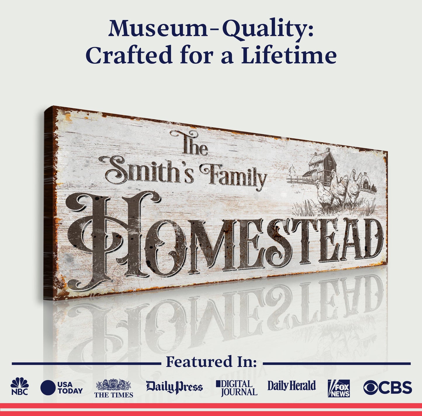 Family Homestead Sign II canvas crafting canvas Tailored Canvases rustic weathered finish on Tampa Home & Garden Store