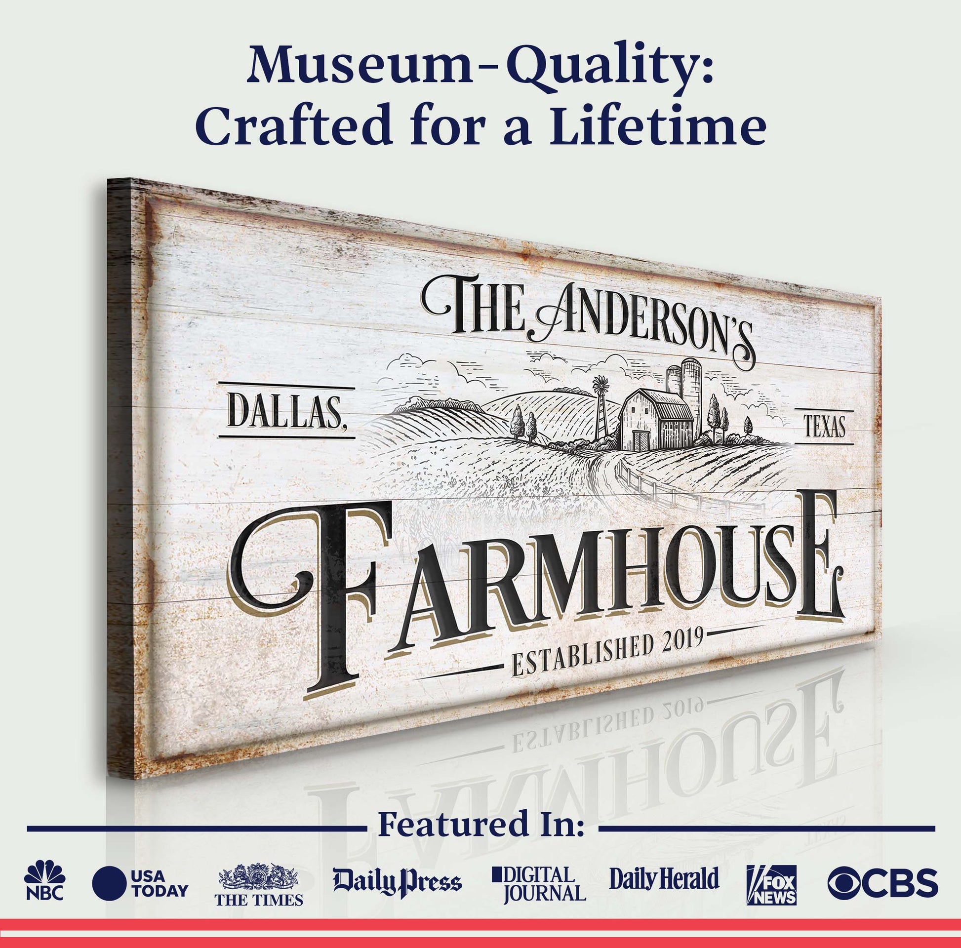 Crafting Canvas sign by Tailored Canvases; rustic farmhouse style with vintage typography on Tampa Home & Garden Store