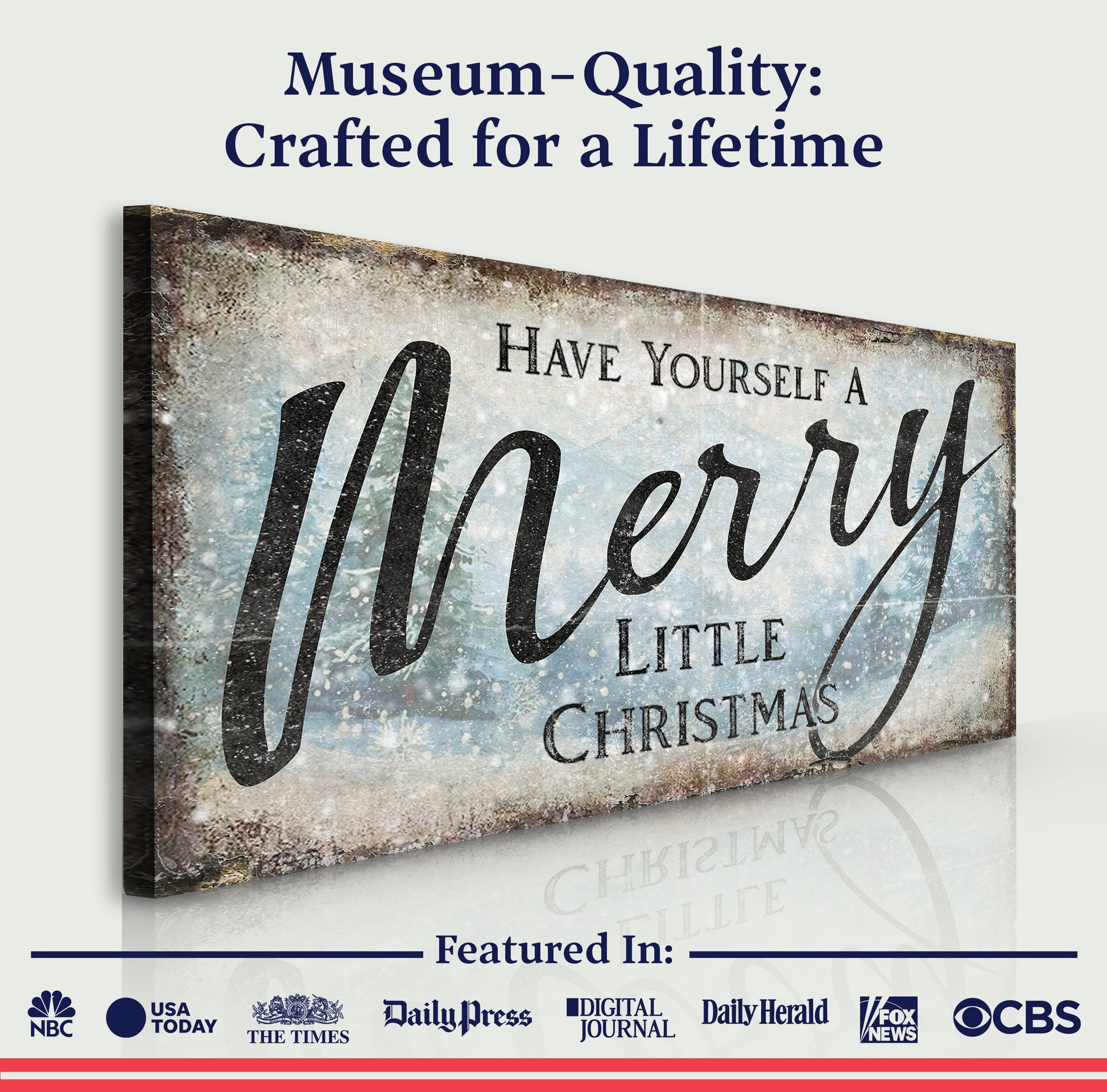 Canvas sign Have Yourself a Merry Little Christmas XI by Tailored Canvases, rustic print on Tampa Home & Garden Store