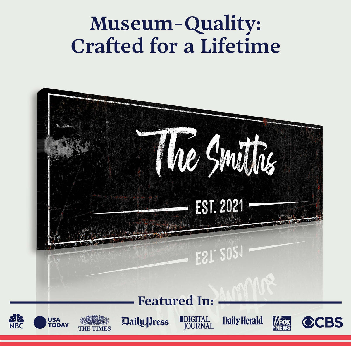 Family Rustic Sign II canvas with black chalkboard panel and white script text Tailored Canvases on Tampa Home & Garden Store