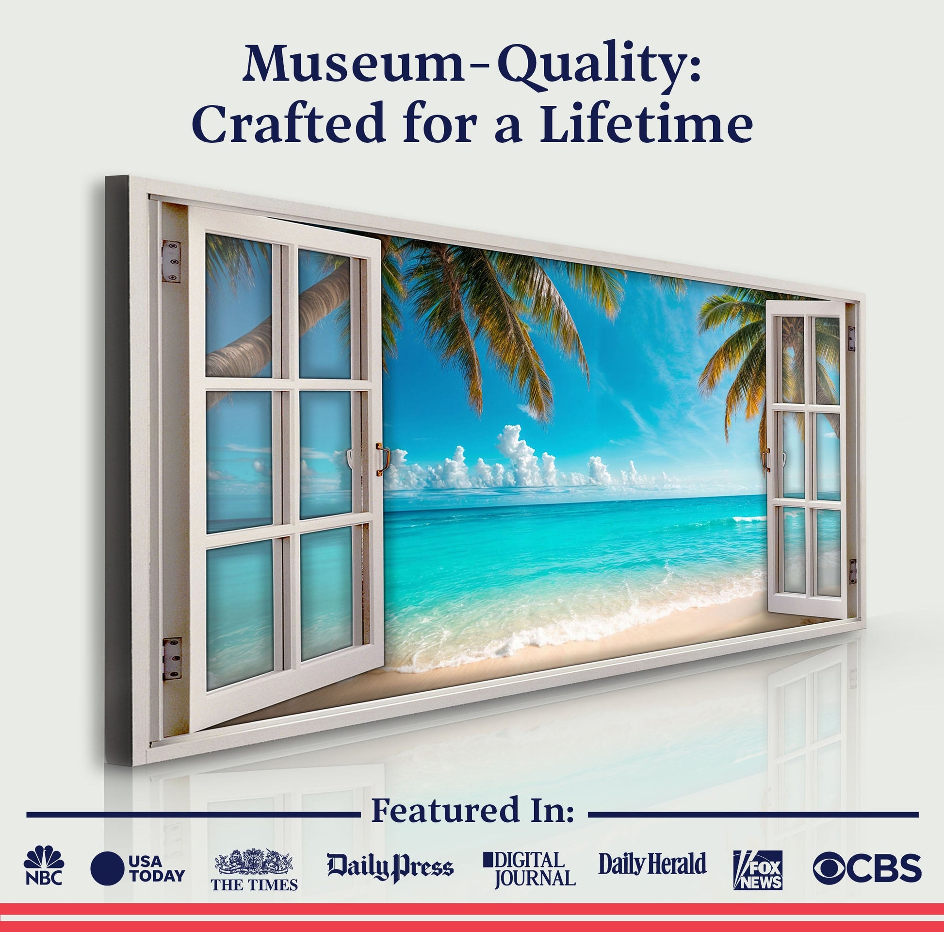 Coconut Palm Beach Window Scenery crafting canvas by Tailored Canvases tropical beach view on Tampa Home & Garden Store