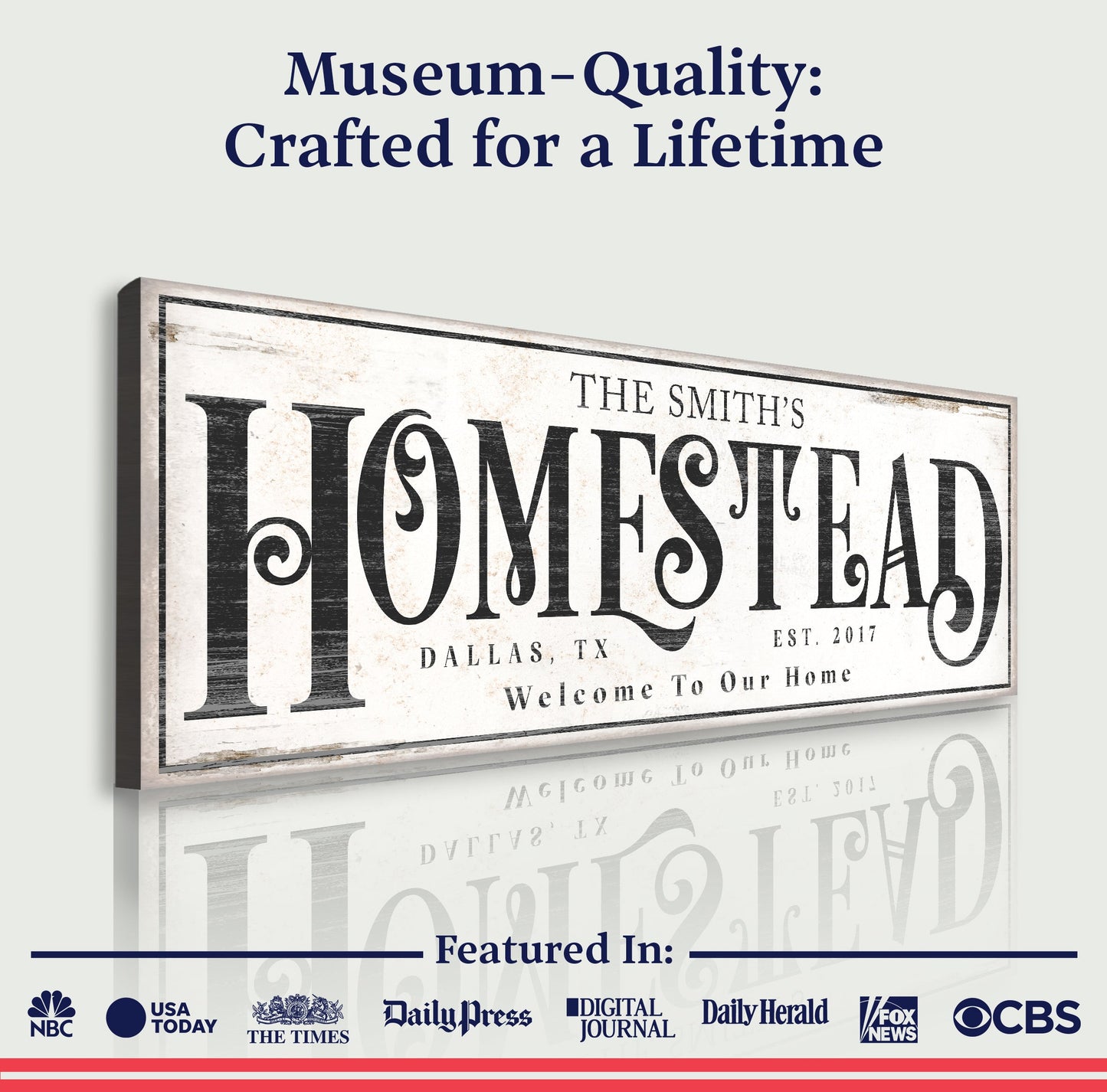 Vintage Homestead Sign canvas crafting art with distressed typography HOMESTEAD on Tampa Home & Garden Store