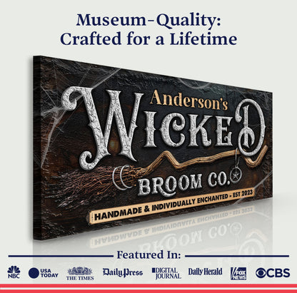 Wicked Halloween Sign II canvas by Tailored Canvases; distressed white lettering on Tampa Home & Garden Store