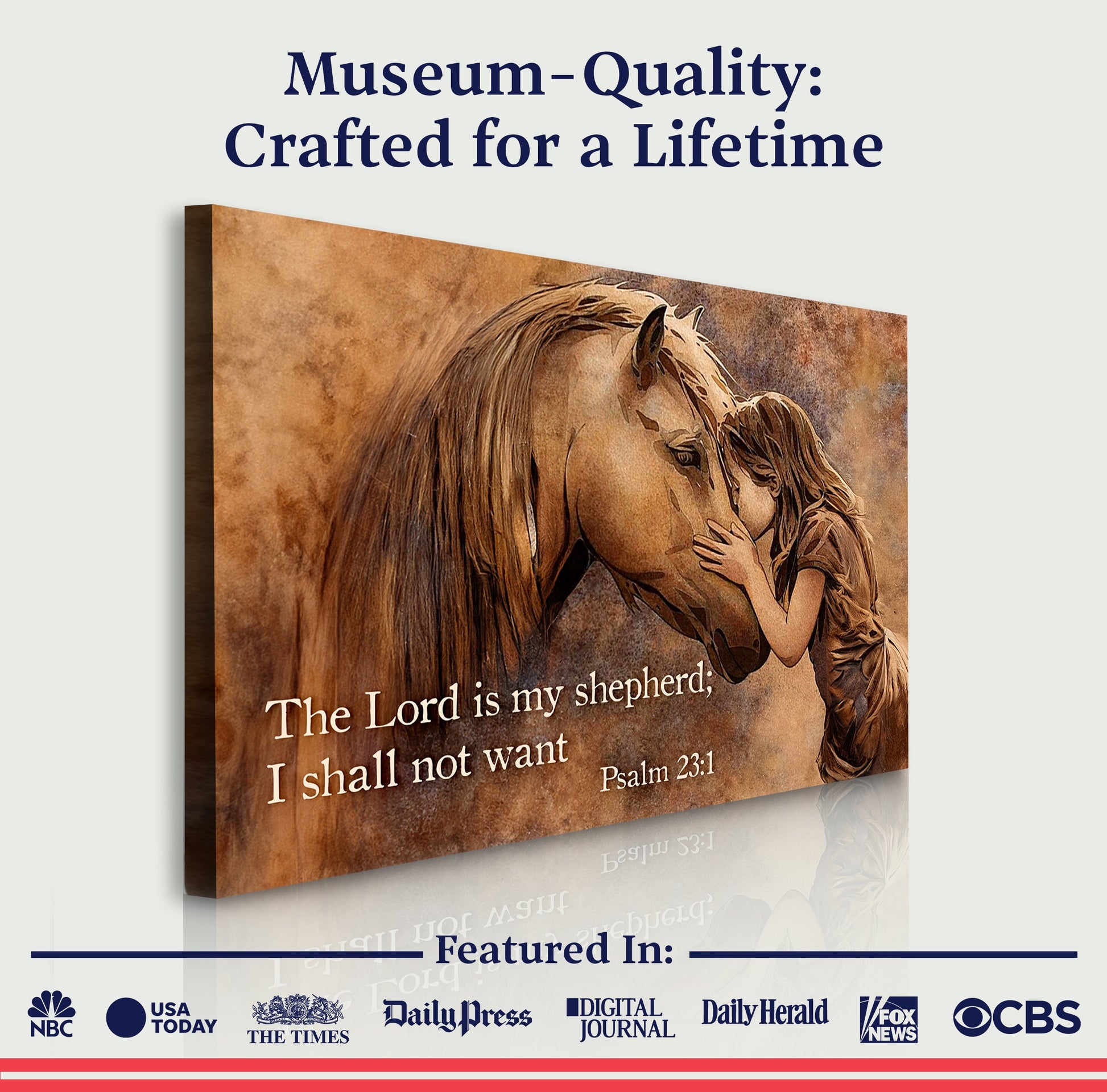 Tailored Canvases canvas print The Lord is my shepherd; I shall not want Psalm 23:1 horse on Tampa Home & Garden Store