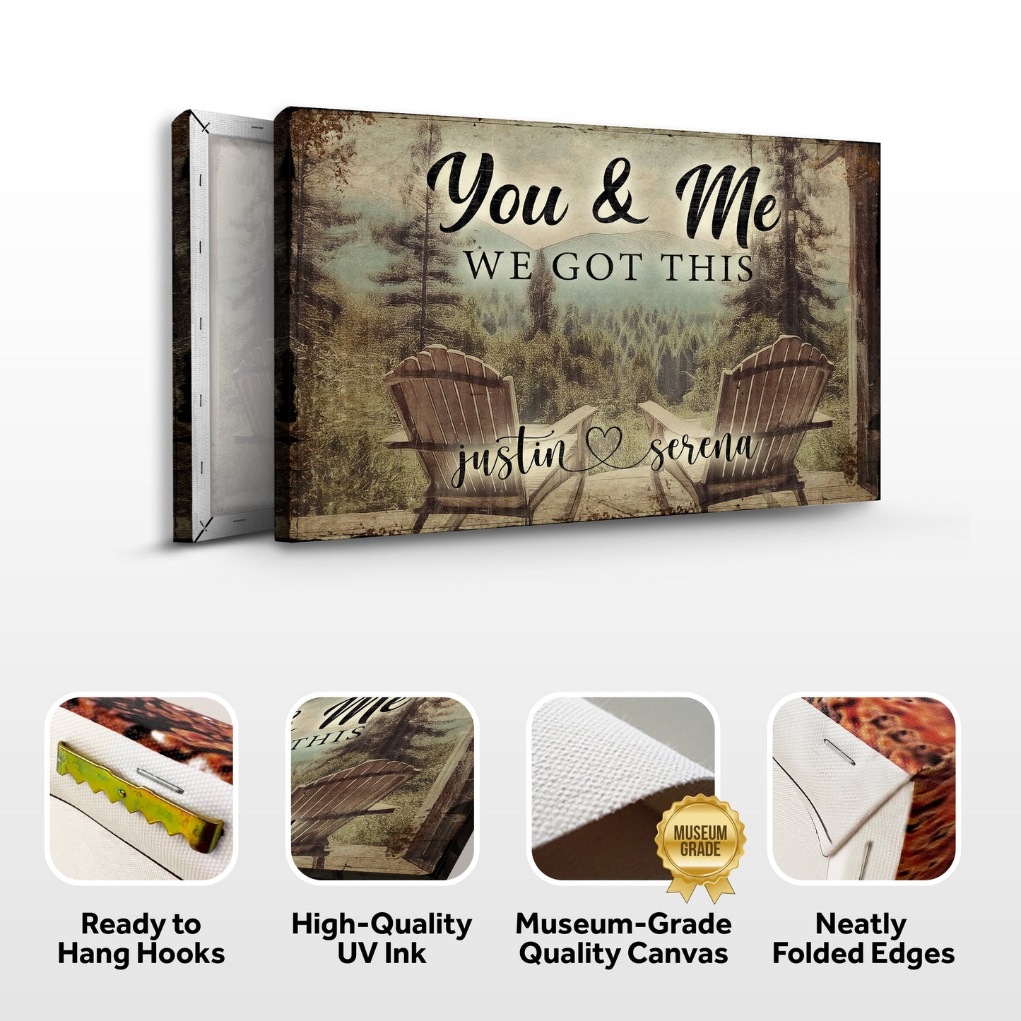 Cabin forest themed We Got This Couple Sign canvas by Tailored Canvases; rustic outdoor crafting canvas on Tampa Home & Garden Store
