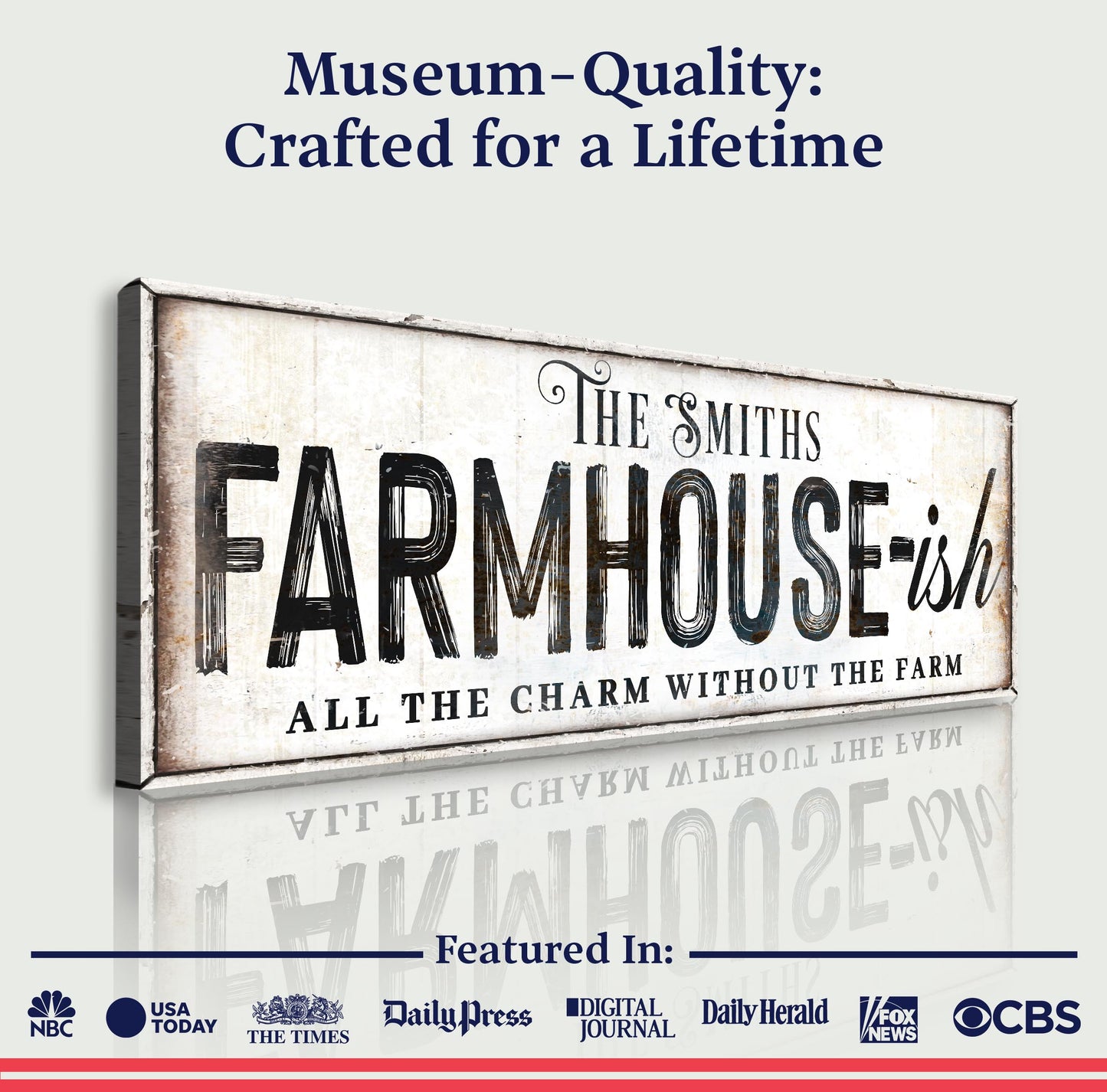 Farmhouse-Ish Sign V canvas by Tailored Canvases; distressed sign with bold black lettering on Tampa Home & Garden Store