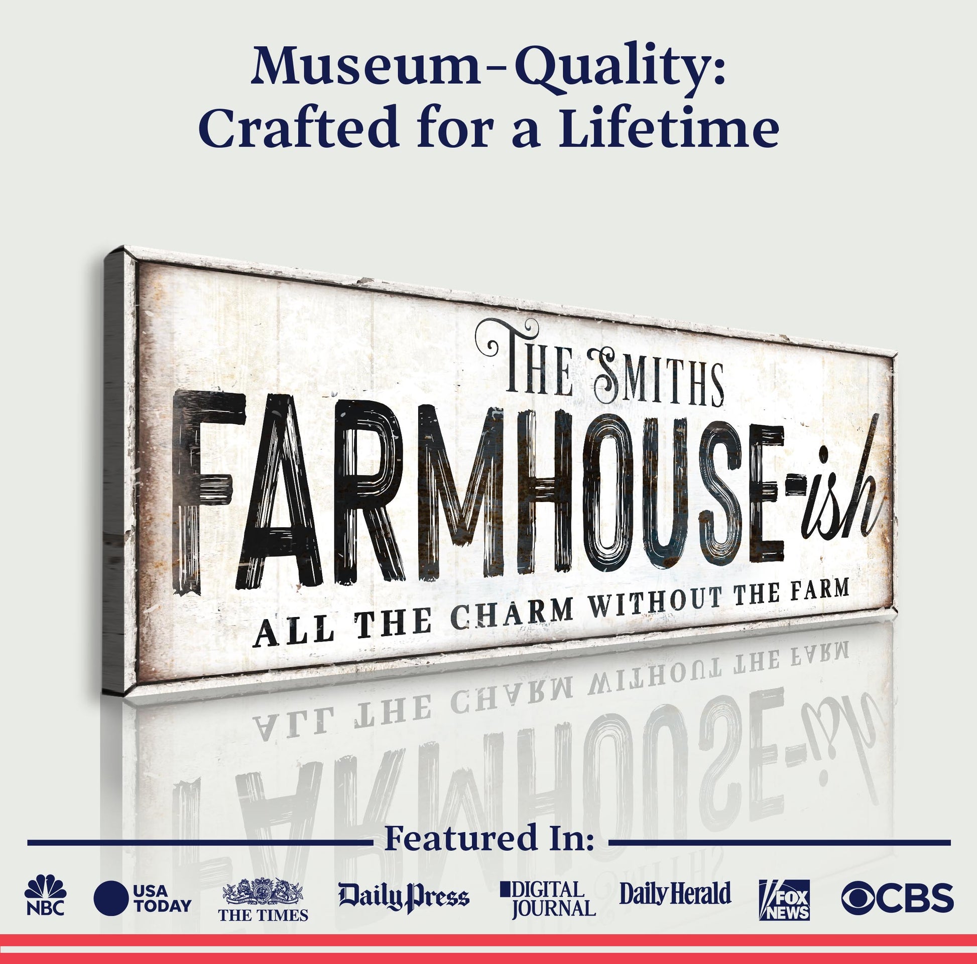 Farmhouse-Ish Sign V canvas by Tailored Canvases; distressed sign with bold black lettering on Tampa Home & Garden Store