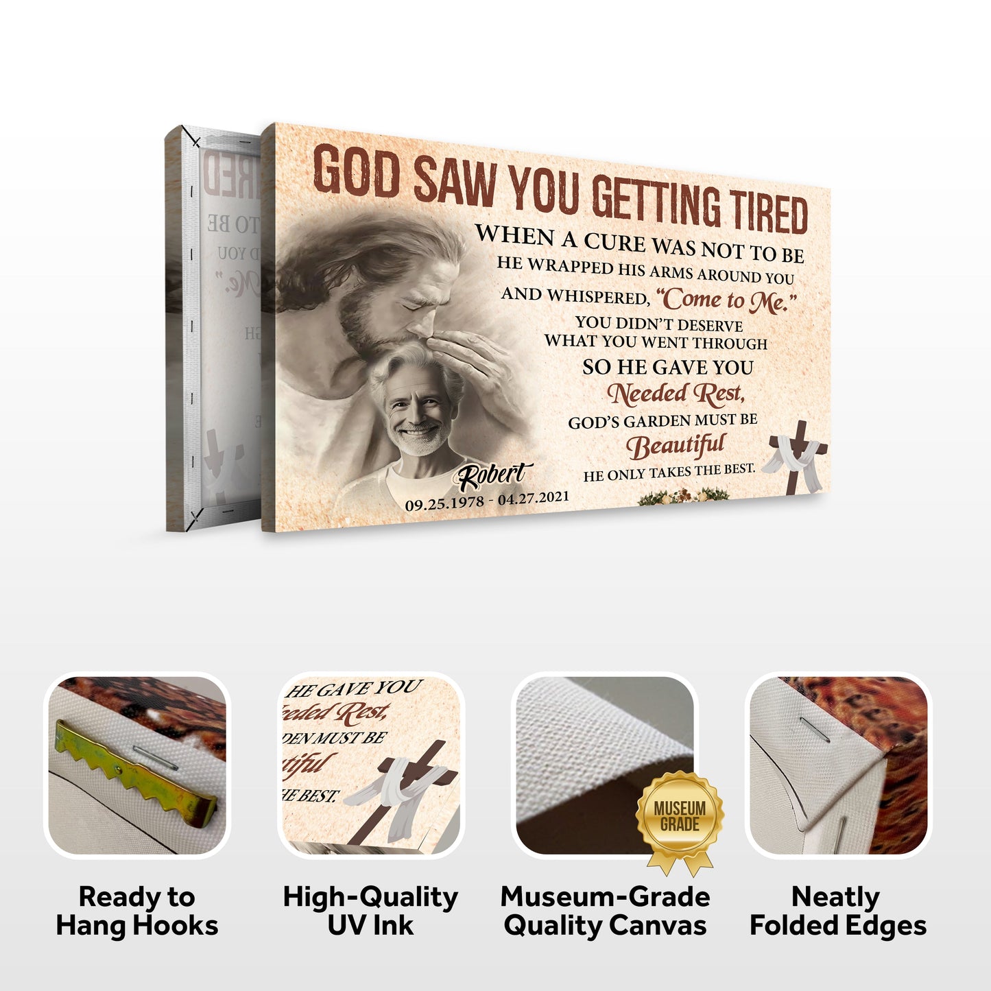 Personalized God Saw You Getting Tired Memorial Sign III canvas by Tailored Canvases on Tampa Home & Garden Store