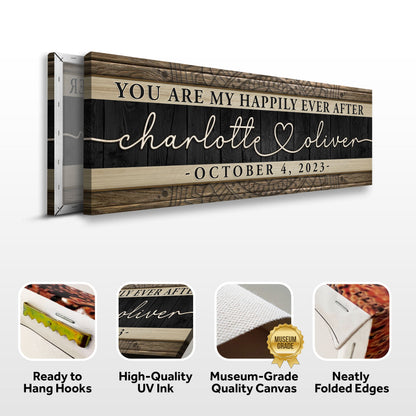Canvas Tailored Canvases sign with rustic wood planks and cursive names on wood panel on Tampa Home & Garden Store