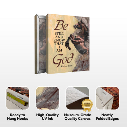 Be Still And Know That I Am God faith canvas by Tailored Canvases beige background psalm 46:10 on Tampa Home & Garden Store