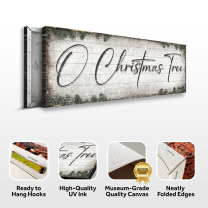 Wood Christmas Sign canvas O Christmas Tree Tailored Canvases with pine accents on Tampa Home & Garden Store