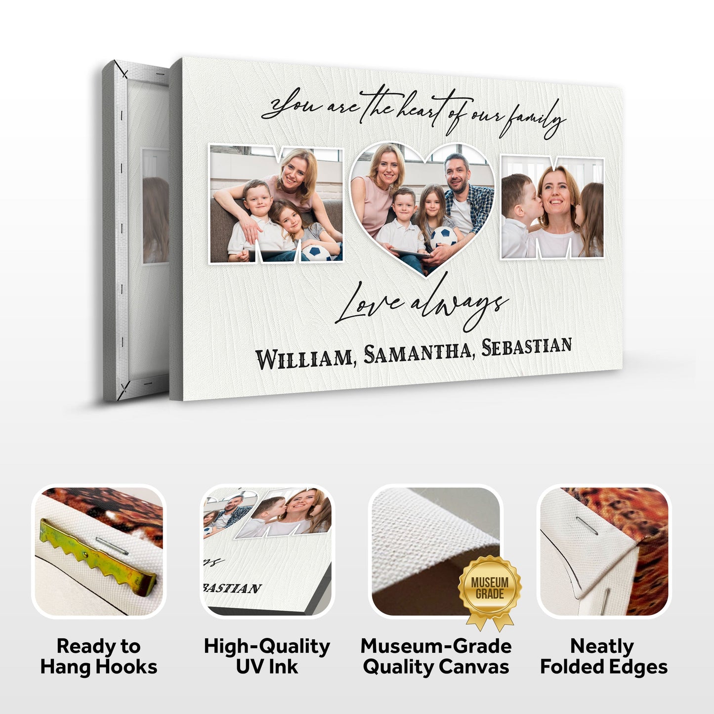 Canvas You Are The Heart Of The Family MOM collage on Crafting Canvas Tailored Canvases on Tampa Home & Garden Store