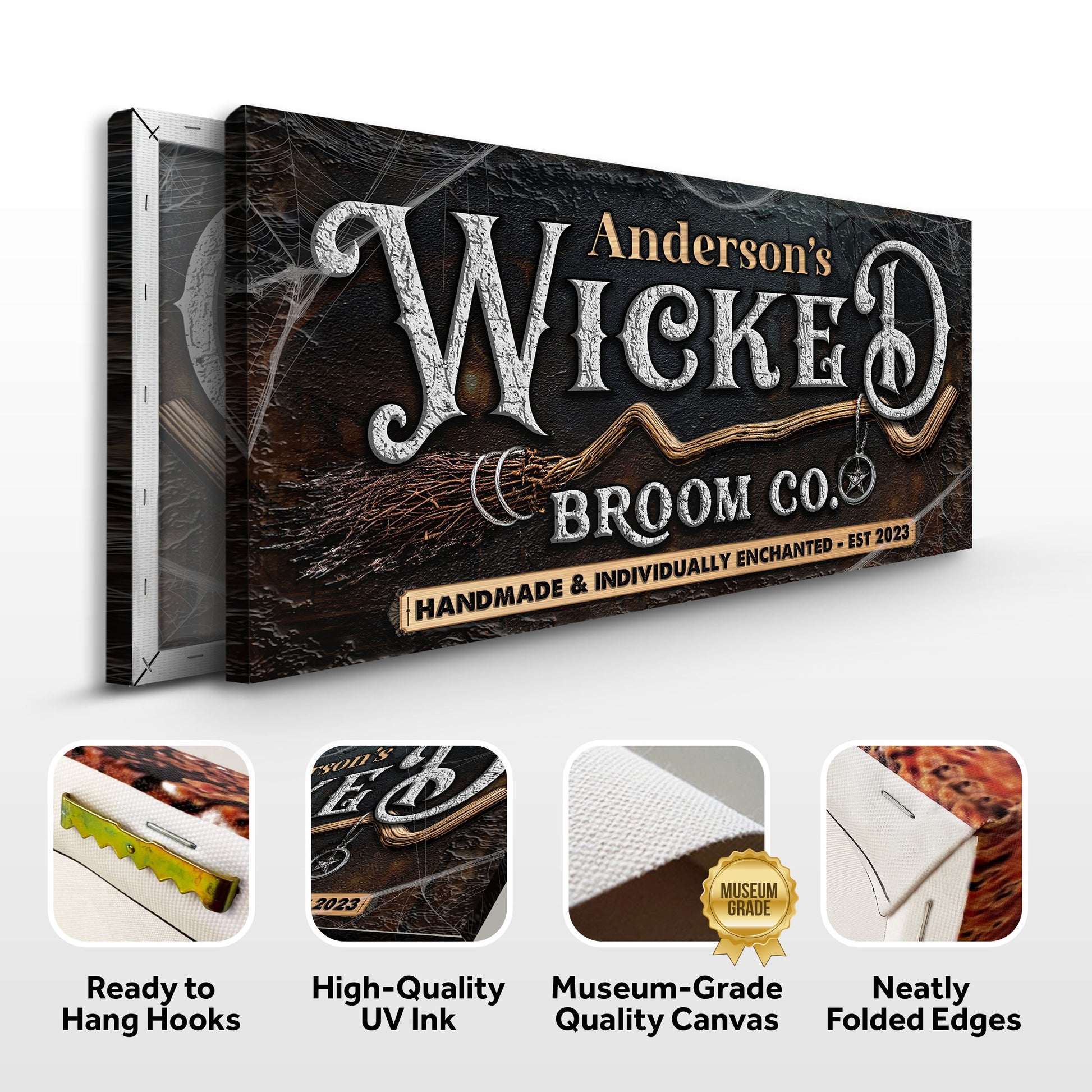Wicked Halloween Sign II canvas with texture and distressed lettering Tailored Canvases on Tampa Home & Garden Store