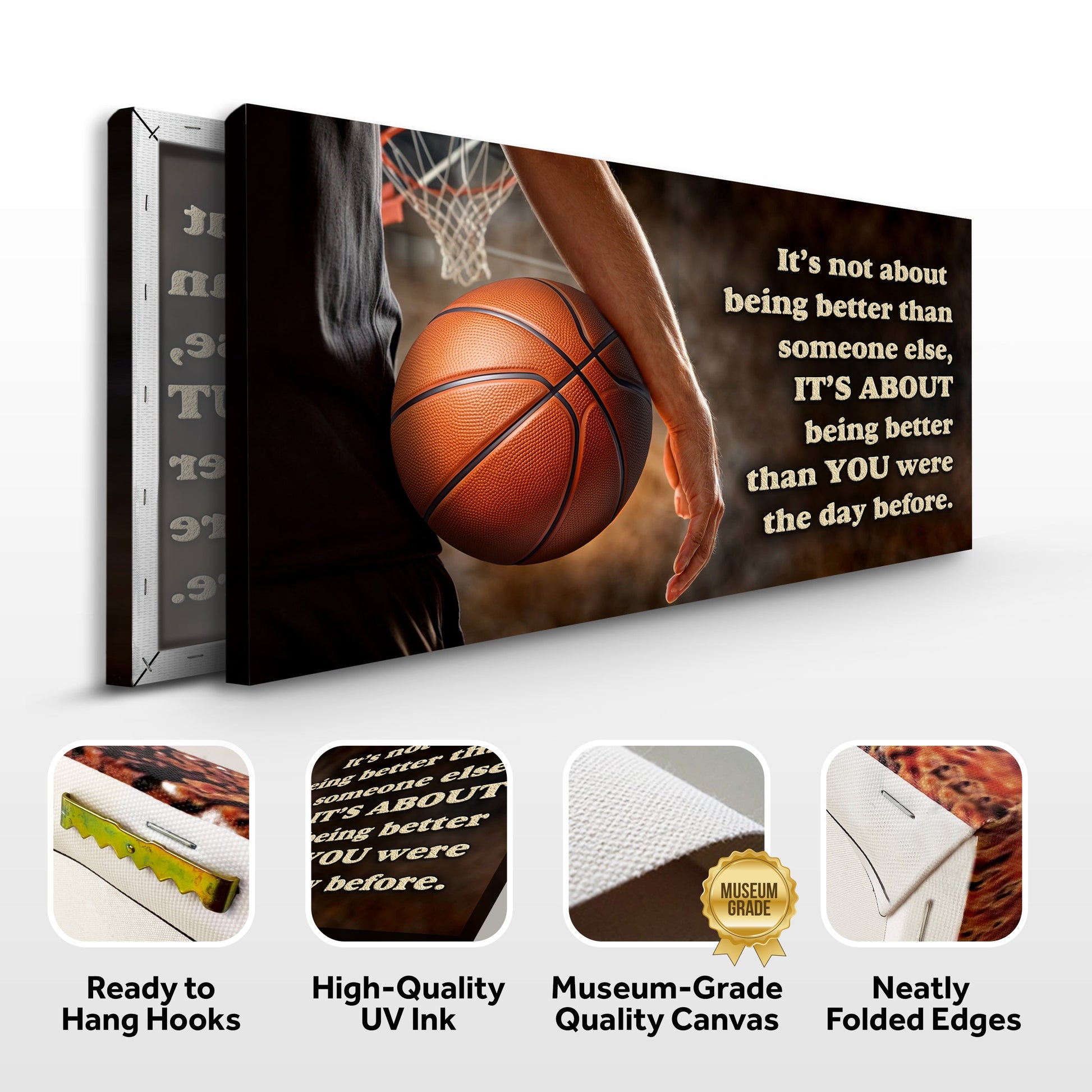 Canvas It's Not About Being Better Sports Quote Sign IV basketball by Tailored Canvases on Tampa Home & Garden Store