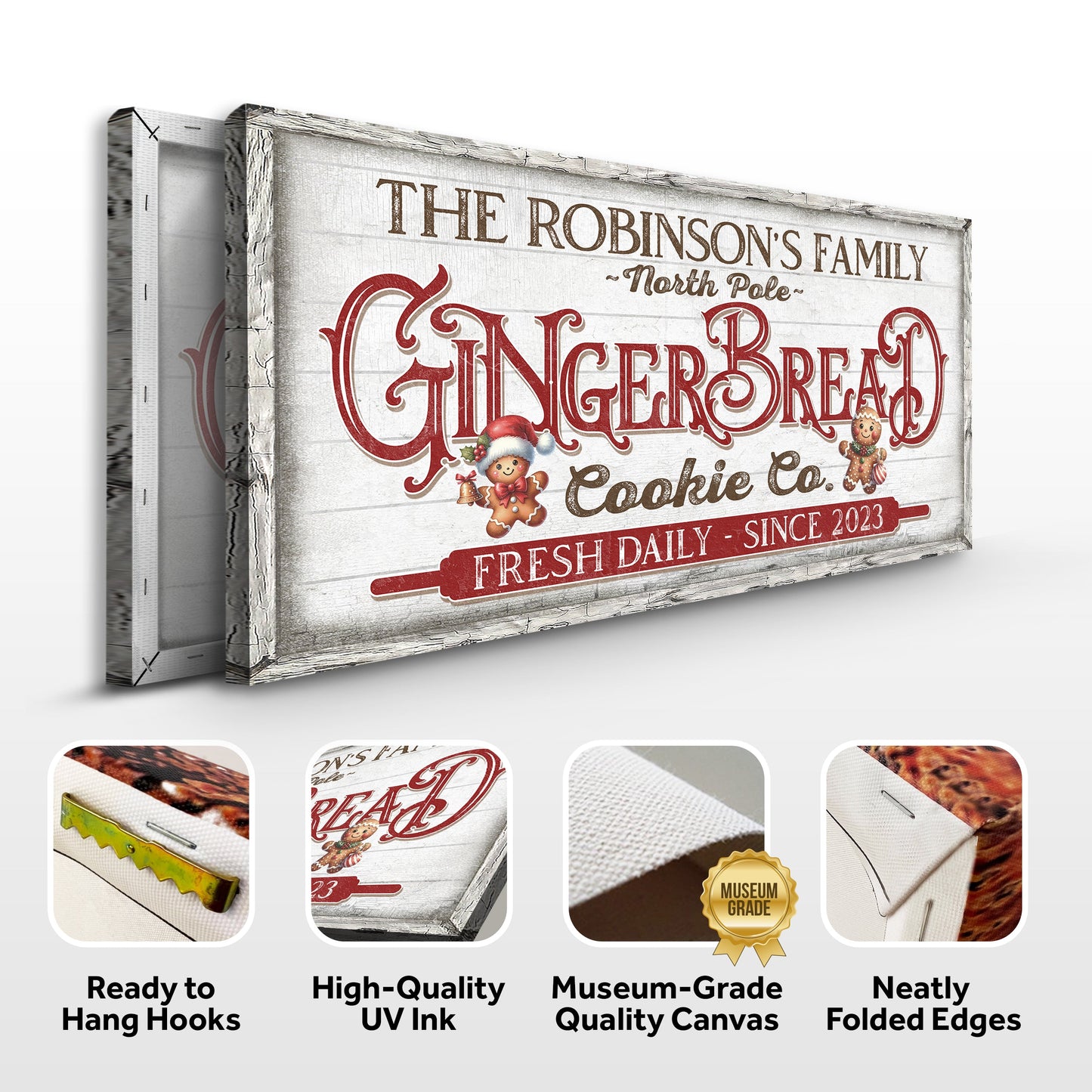 Classic Bakery Sign Canvas by Tailored Canvases with rustic weathered frame on Tampa Home & Garden Store