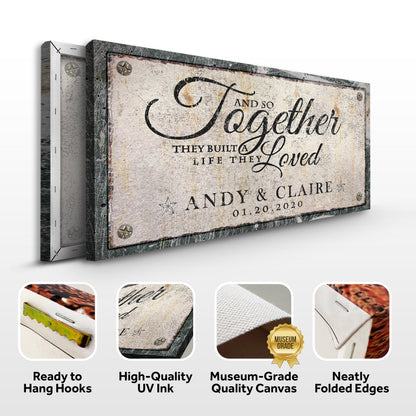 Together Sign IV canvas crafting sign by Tailored Canvases, rustic distressed plaque look on canvas on Tampa Home & Garden Store