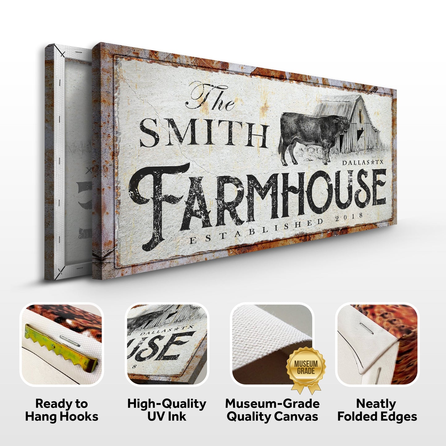 Rustic Farmhouse Sign X canvas by Tailored Canvases, weathered frame on Tampa Home & Garden Store
