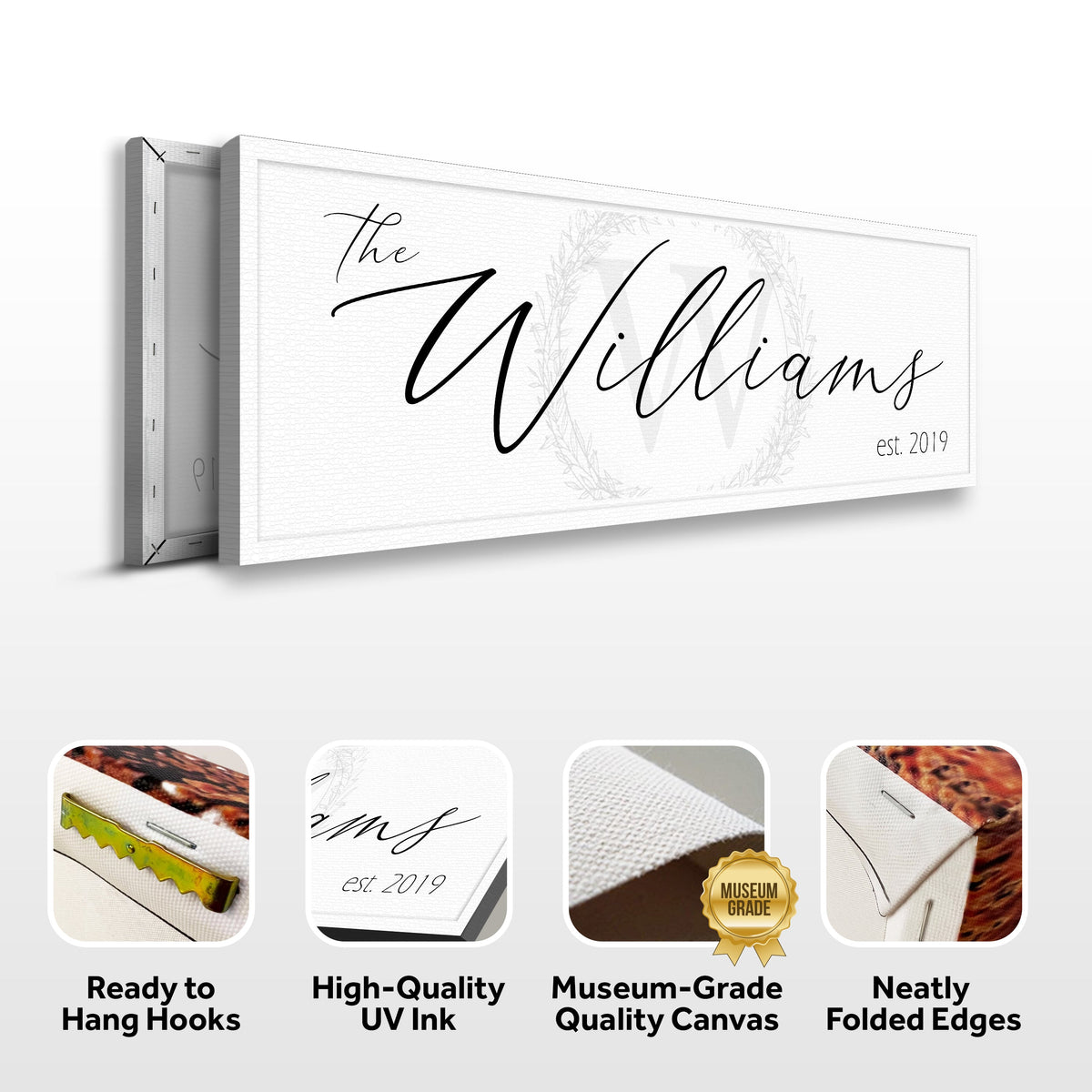 Family Sign XVI canvas by Tailored Canvases - white textured crafting canvas with script on Tampa Home & Garden Store
