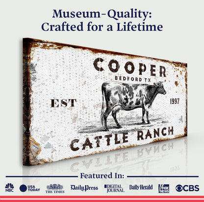 Cattle Ranch Rustic LP1 canvas by Tailored Canvases featuring cattle illustration rustic look on Tampa Home & Garden Store