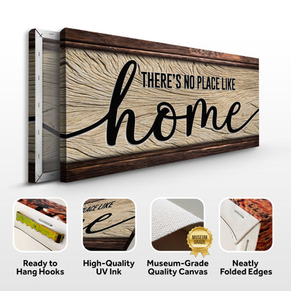 No Place Like Home Sign canvas by Tailored Canvases with woodgrain frame on Tampa Home & Garden Store