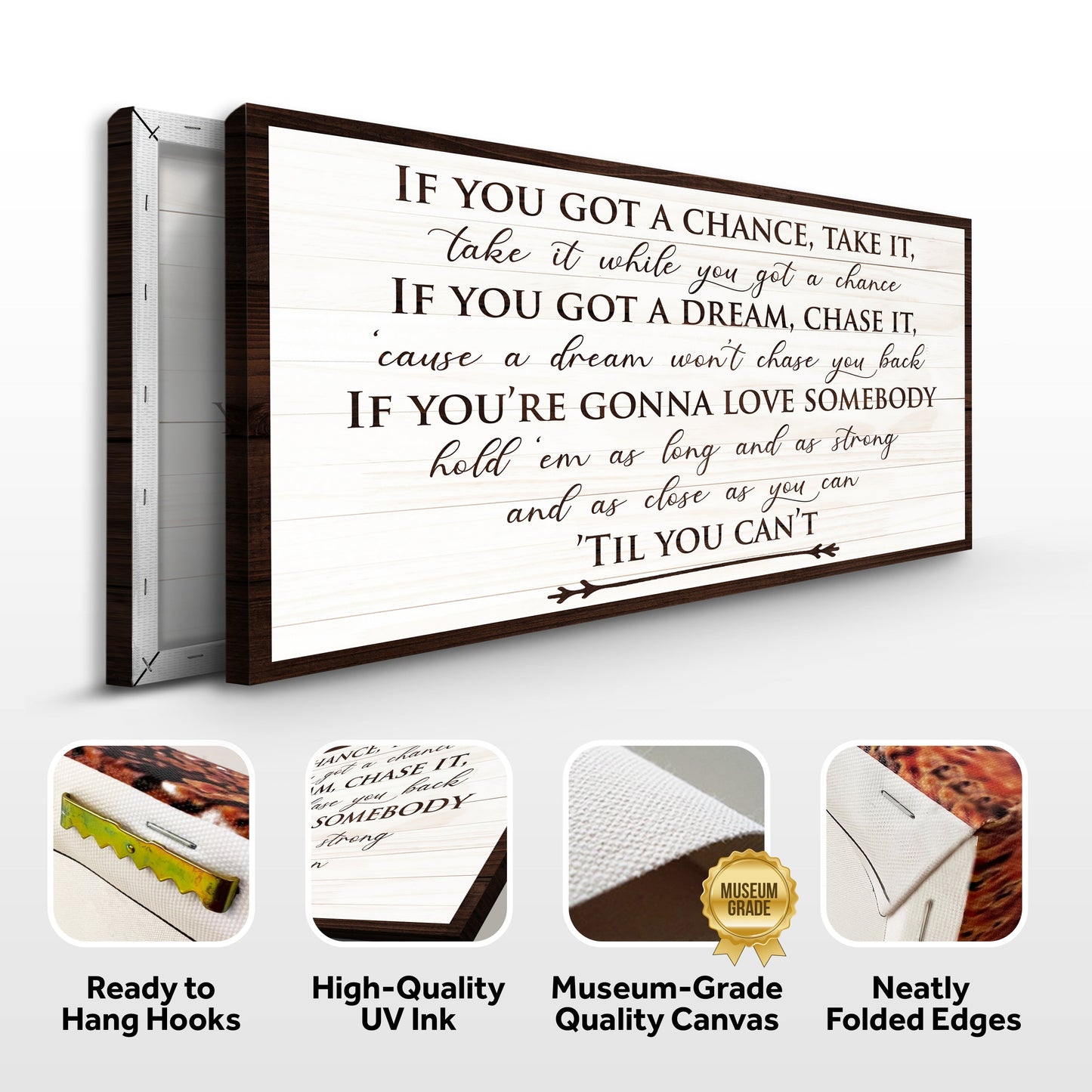 Canvas If You Got A Dream Bedroom Sign II by Tailored Canvases, white wood panel with dark frame on Tampa Home & Garden Store