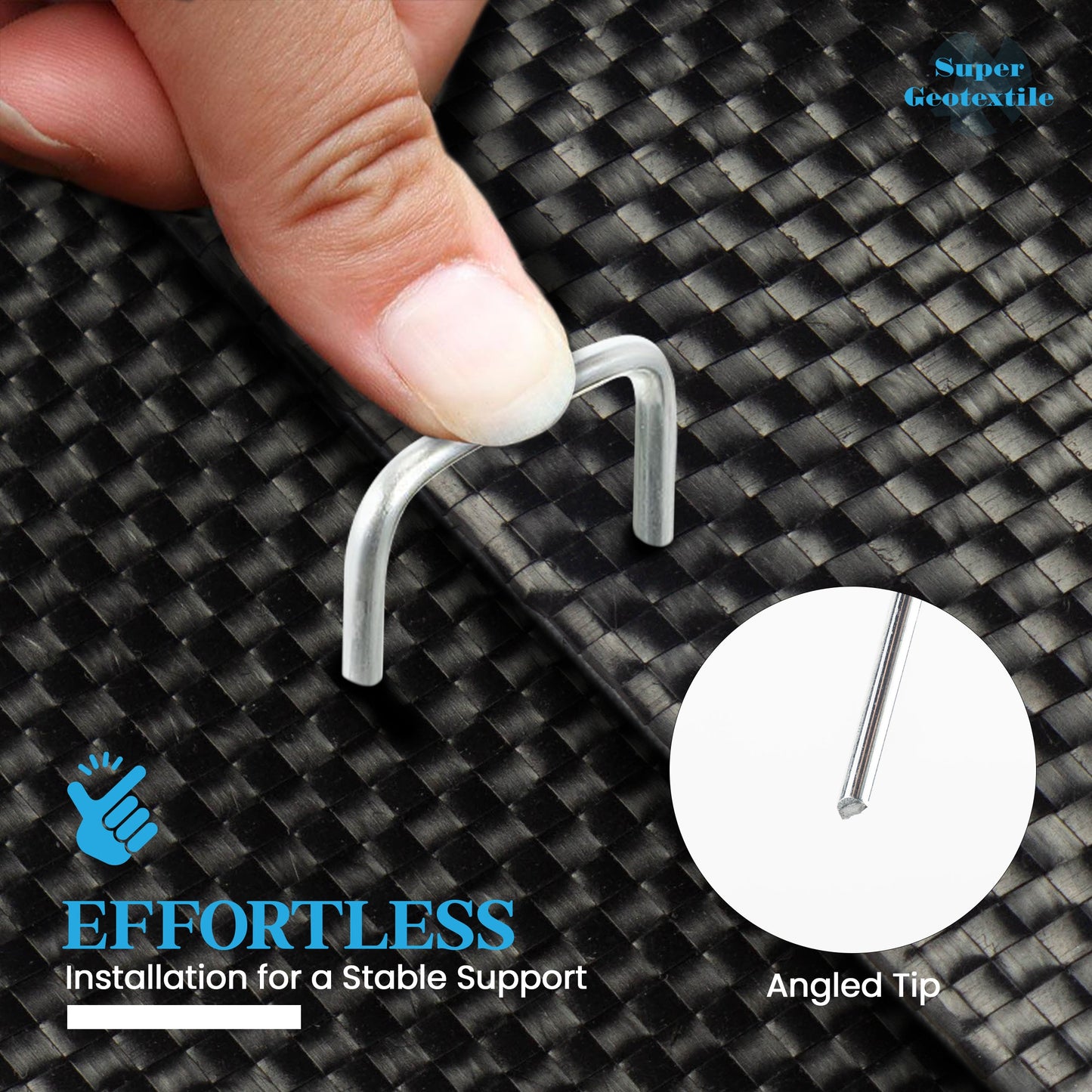 Agrafes paysagères - Piquets de gazon robustes en U galvanisés de calibre 11 pour barrière anti-mauvaises herbes et aménagement paysager