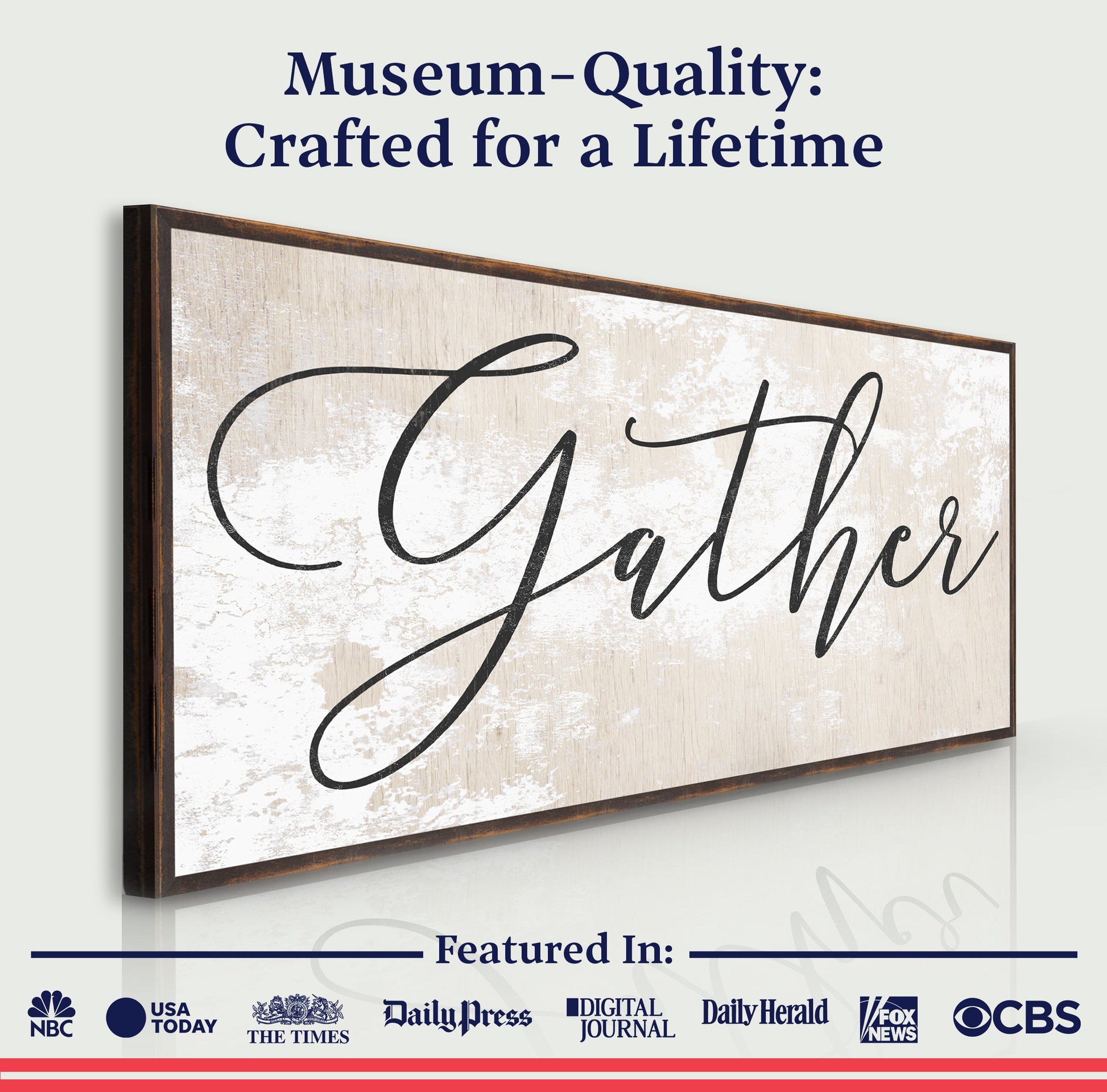 Gather Sign XII canvas by Tailored Canvases — rustic crafting canvas wall art on Tampa Home & Garden Store