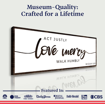 Canvas Tailored Canvases sign Act Justly Love Mercy Walk Humbly Faith Sign III framed wood on Tampa Home & Garden Store