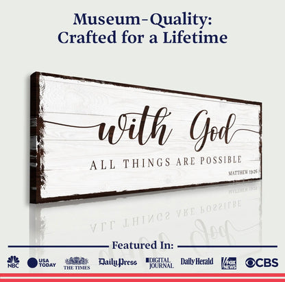 Canvas Faith Sign II by Tailored Canvases with whitewashed wood backdrop and brown script text on Tampa Home & Garden Store